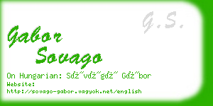 gabor sovago business card